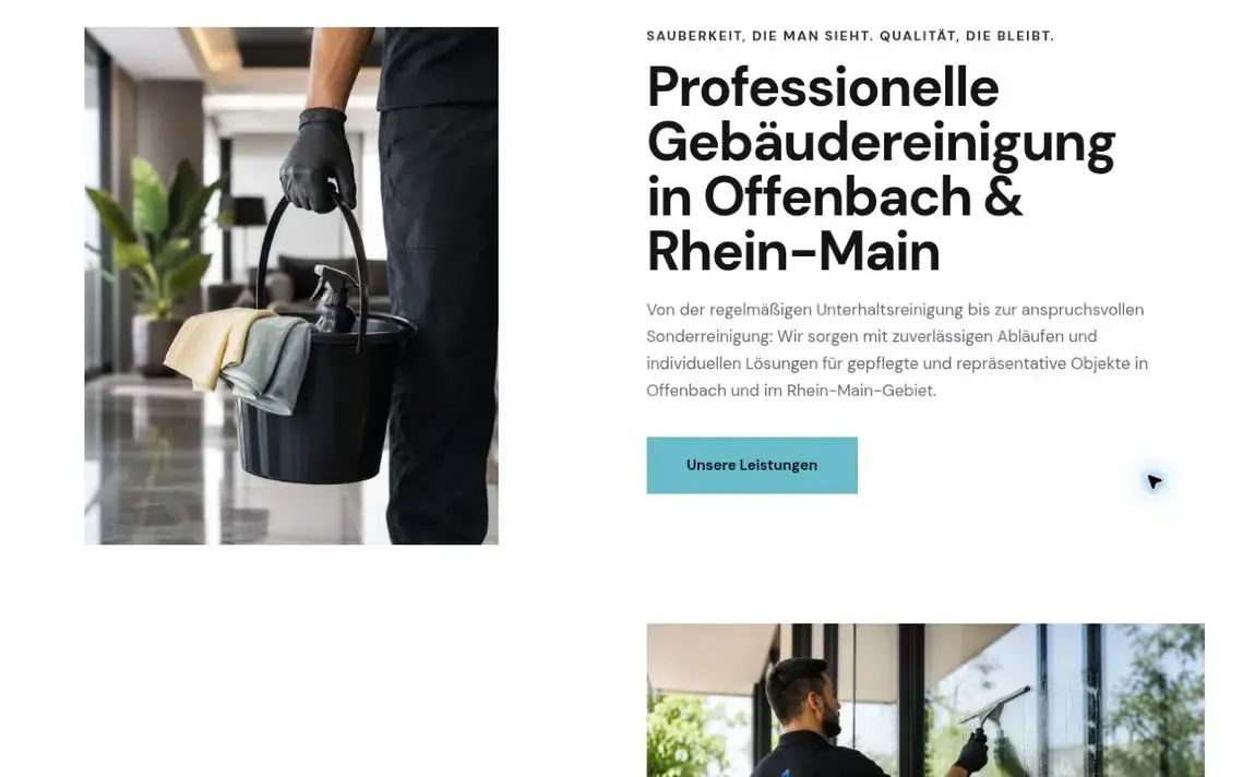 Screenshot of the website reinigung-mas.de for MAS Reinigung